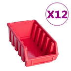 vidaXL 80-tlg. Behälter-Set für Kleinteile mit Wandplatten Rot Schwarz