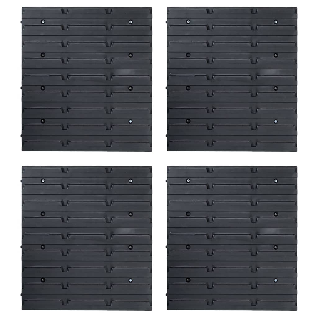 vidaXL 80-tlg. Behälter-Set für Kleinteile mit Wandplatten Rot Schwarz