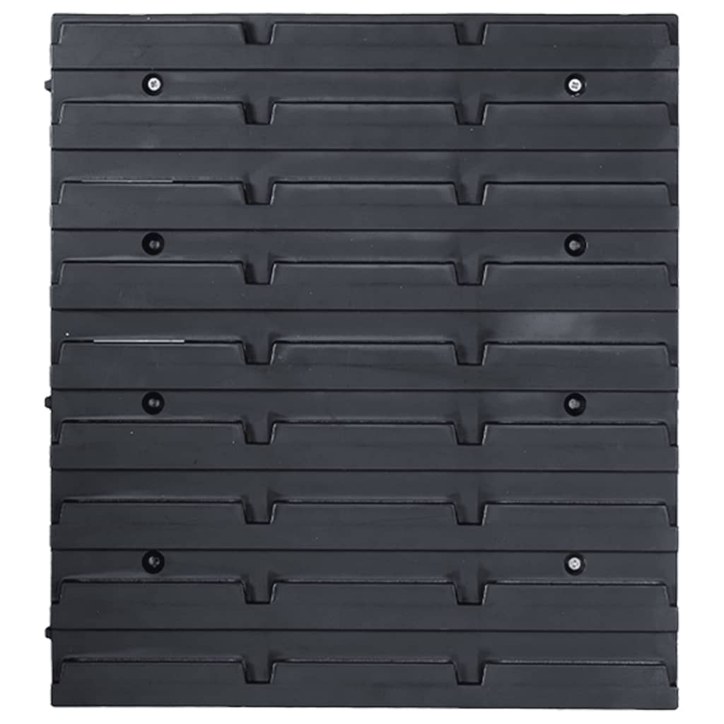 vidaXL 96tlg. Behälter-Set für Kleinteile mit Wandplatten Blau Schwarz