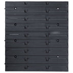 vidaXL 96tlg. Behälter-Set für Kleinteile mit Wandplatten Blau Schwarz