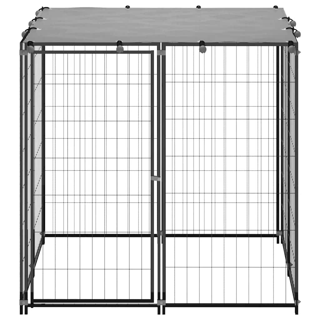 vidaXL Hundezwinger 110x110x110 cm Stahl Schwarz