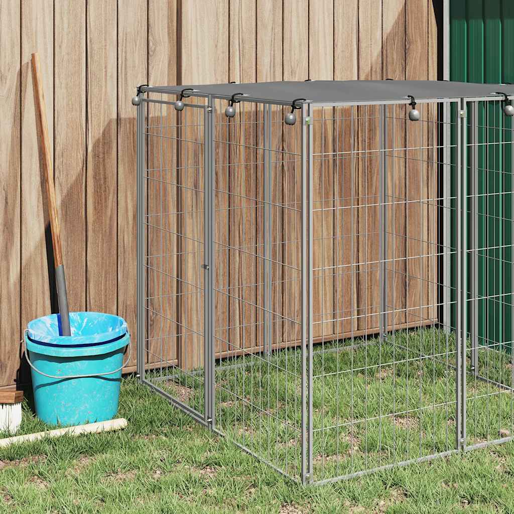 vidaXL Hundezwinger Silbern 110x110x110 cm Stahl
