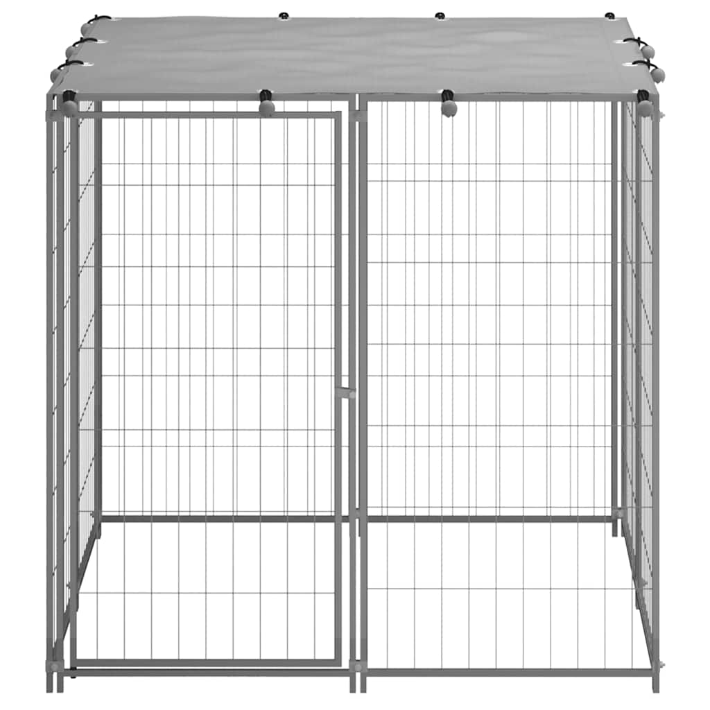vidaXL Hundezwinger Silbern 110x110x110 cm Stahl