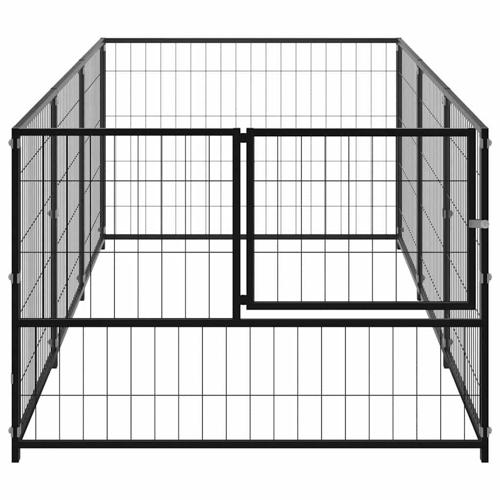 vidaXL | Tierkäfig ohne Tür | Schwarz 300 x 100 x 70 cm Stahl
