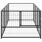 vidaXL | Tierkäfig ohne Tür | Schwarz 300 x 100 x 70 cm Stahl