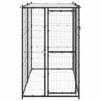 vidaXL Outdoor-Hundezwinger Stahl mit Überdachung 110x220x180 cm