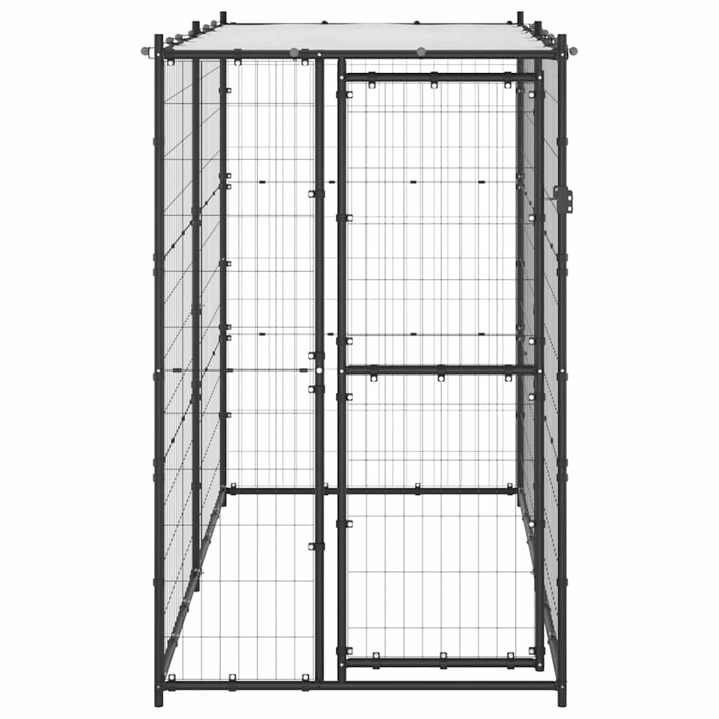 vidaXL Outdoor-Hundezwinger Stahl mit Überdachung 110x220x180 cm