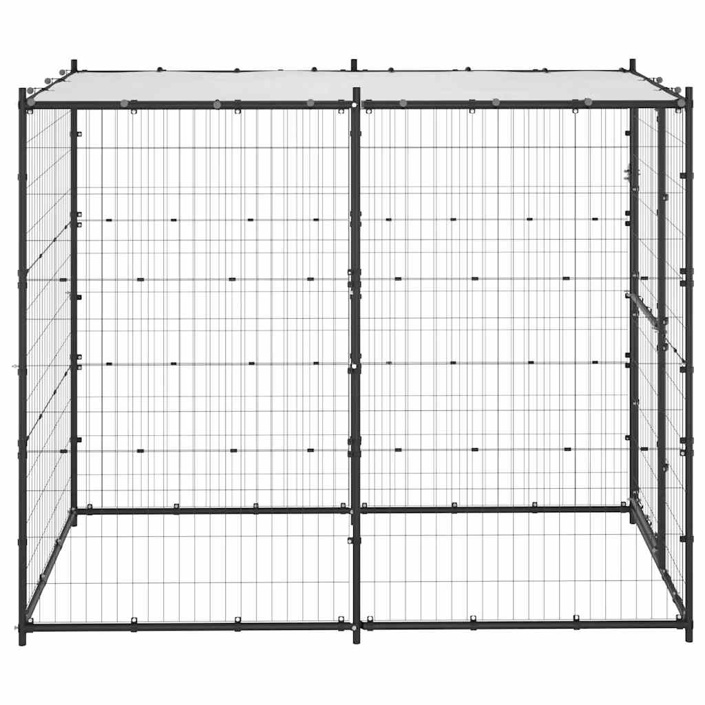 vidaXL Outdoor-Hundezwinger Stahl mit Überdachung 110x220x180 cm