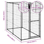 vidaXL Outdoor-Hundezwinger Stahl 110x220x180 cm