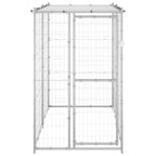 vidaXL Outdoor-Hundezwinger mit Dach Verzinkter Stahl 110x220x180 cm