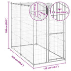 vidaXL Outdoor-Hundezwinger mit Dach Verzinkter Stahl 110x220x180 cm
