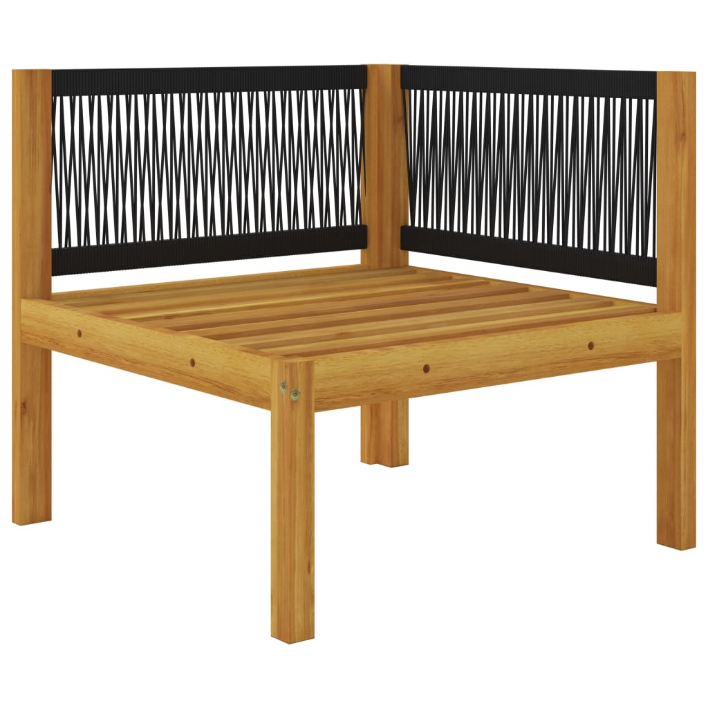vidaXL 2-Sitzer-Gartenbank mit Kissen Holz Akazie & Seil