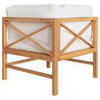 vidaXL 2-Sitzer-Gartenbank mit Creme Auflagen Massivholz Teak