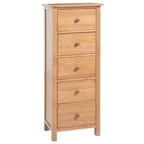 vidaXL Hohe Kommode mit Schubladen 45x32x110 cm Massivholz Eiche