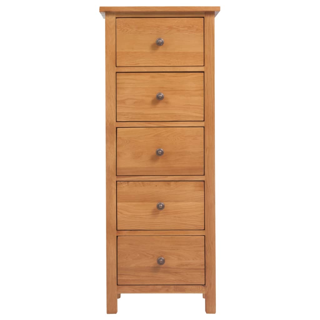 vidaXL Hohe Kommode mit Schubladen 45x32x110 cm Massivholz Eiche