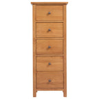 vidaXL Hohe Kommode mit Schubladen 45x32x110 cm Massivholz Eiche