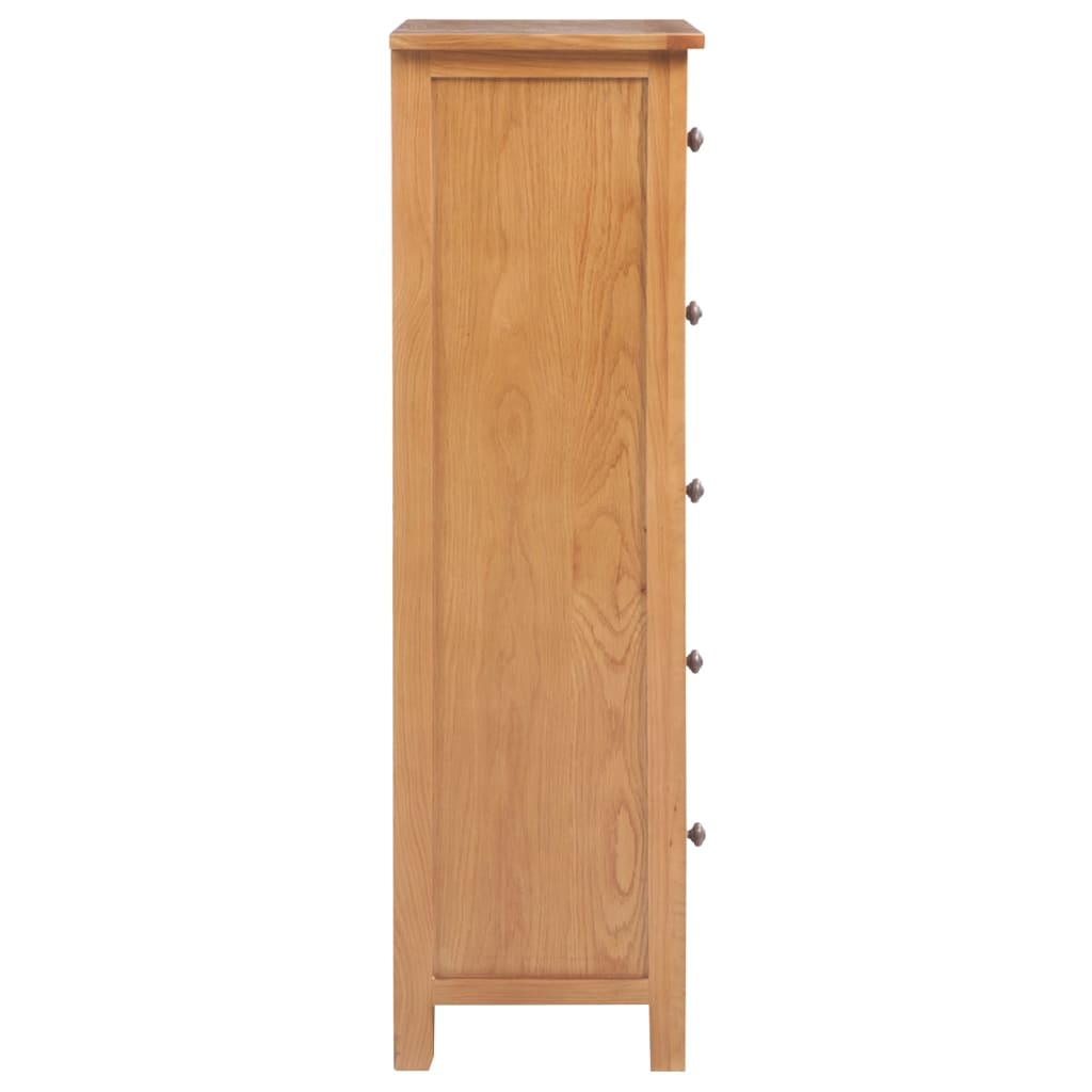 vidaXL Hohe Kommode mit Schubladen 45x32x110 cm Massivholz Eiche