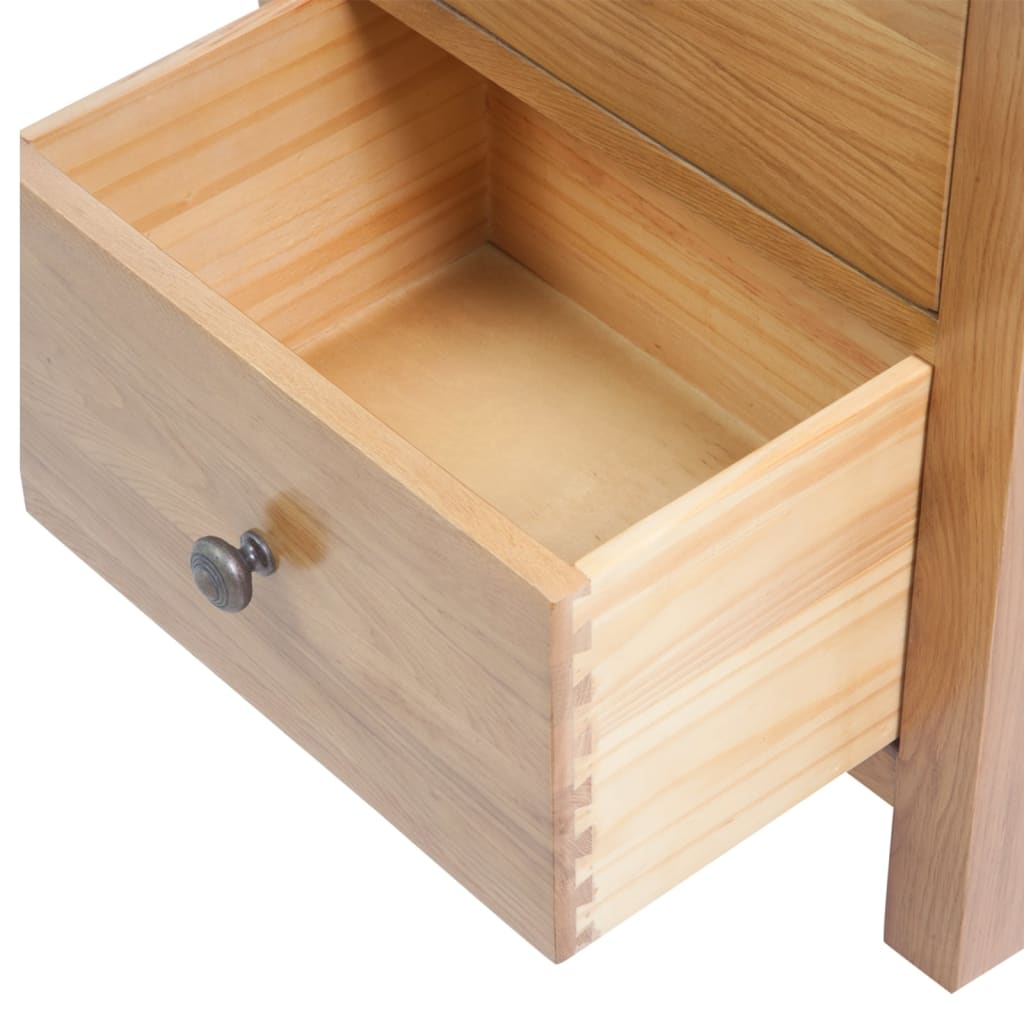 vidaXL Hohe Kommode mit Schubladen 45x32x110 cm Massivholz Eiche