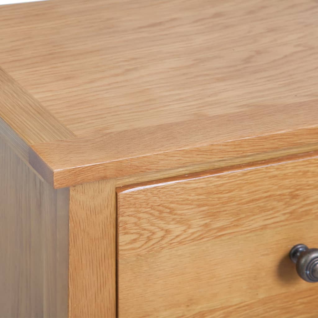 vidaXL Hohe Kommode mit Schubladen 45x32x110 cm Massivholz Eiche