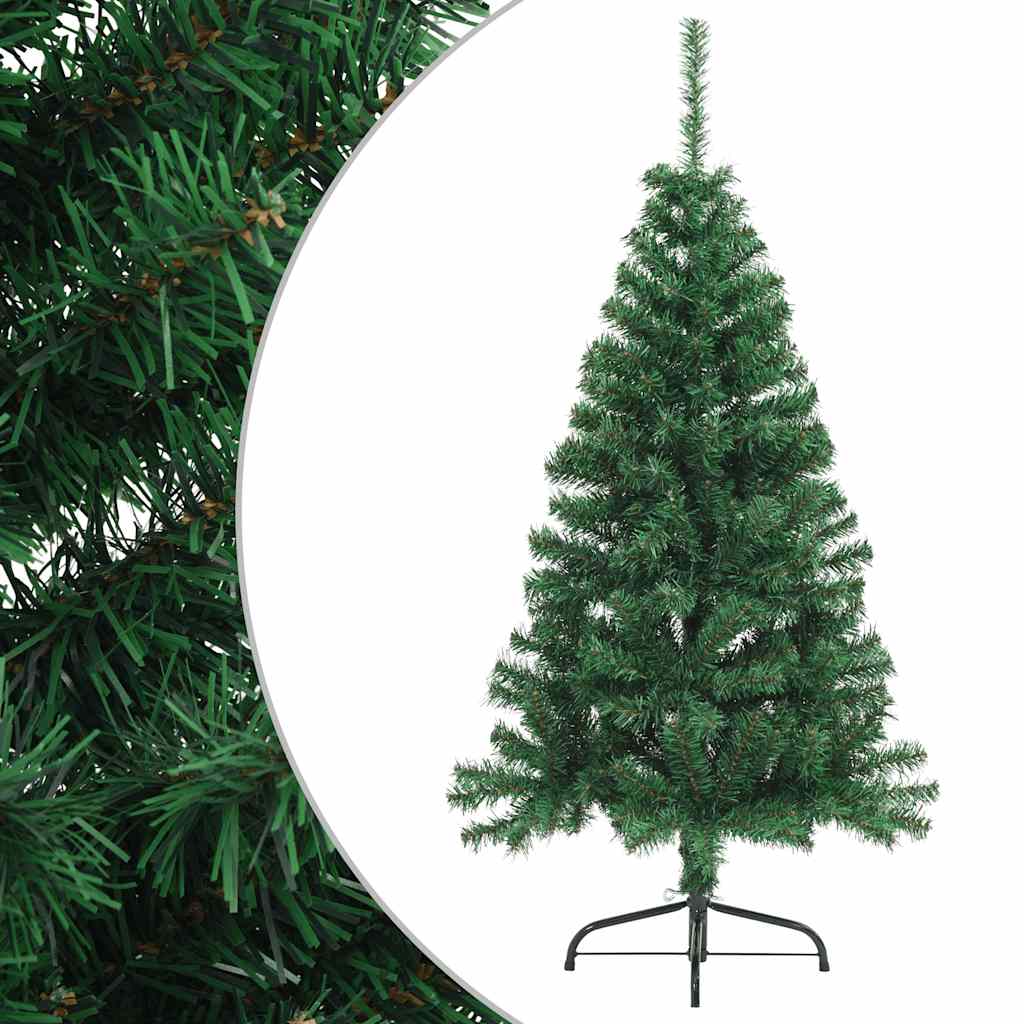 vidaXL Künstlicher Halb-Weihnachtsbaum mit Ständer Grün 120 cm PVC
