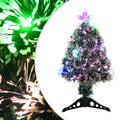 vidaXL Weihnachtsbaum mit Beleuchtung Grün und Weiß 64cm Glasfaser
