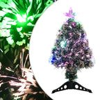 vidaXL Weihnachtsbaum mit Beleuchtung Grün und Weiß 64cm Glasfaser