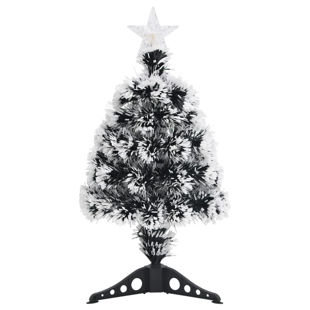 vidaXL Weihnachtsbaum mit Beleuchtung Grün und Weiß 64cm Glasfaser