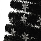 vidaXL Weihnachtsbaum mit LED-Schneeflocken Schwarz 120 cm Fiberoptik