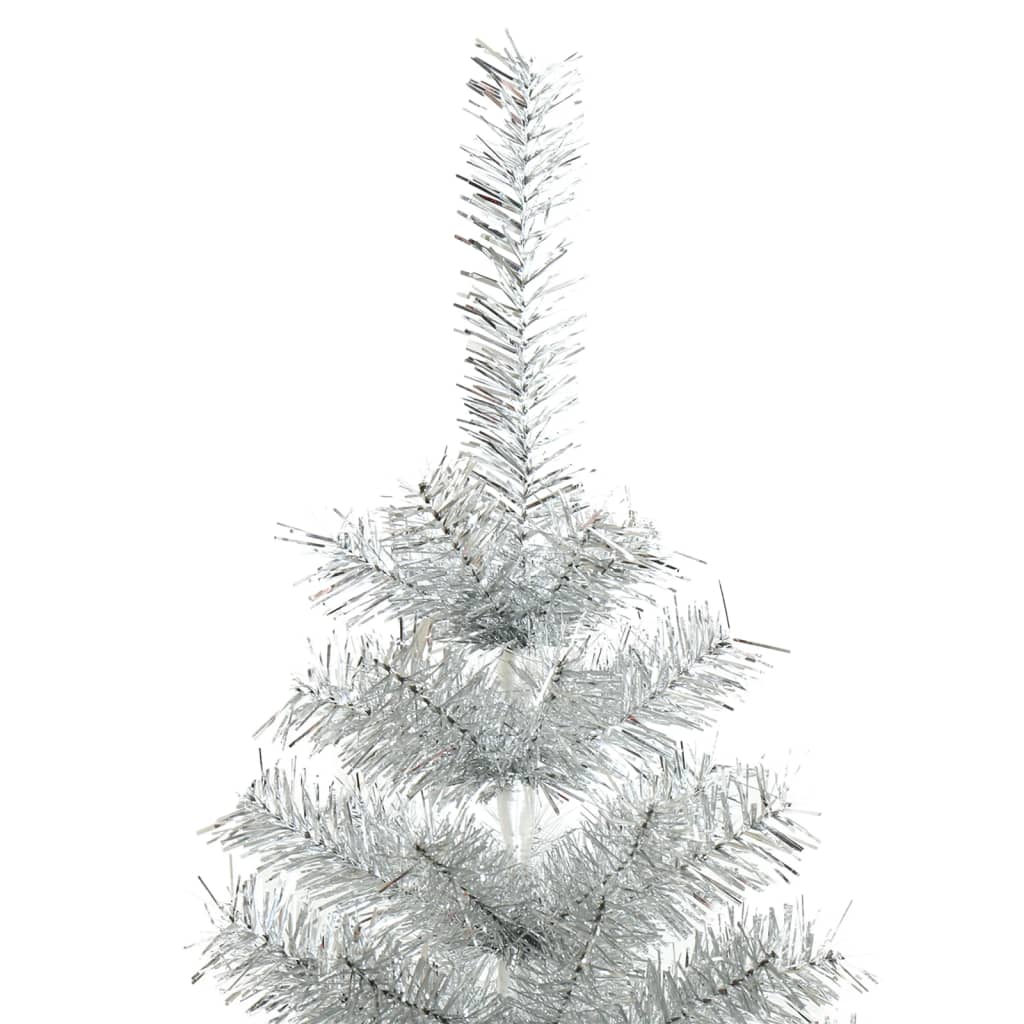 vidaXL Künstlicher Weihnachtsbaum mit Ständer Silber 120 cm PET