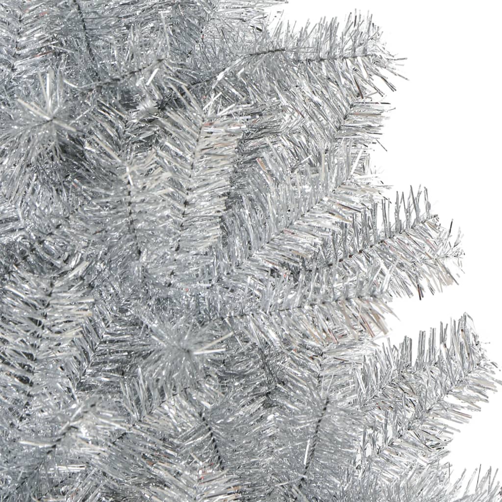 vidaXL Künstlicher Weihnachtsbaum mit Ständer Silber 120 cm PET