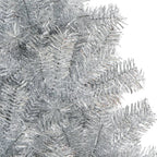 vidaXL Künstlicher Weihnachtsbaum mit Ständer Silber 120 cm PET