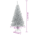 vidaXL Künstlicher Weihnachtsbaum mit Ständer Silber 120 cm PET