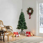 vidaXL Künstlicher Eck-Weihnachtsbaum Grün 120 cm PVC