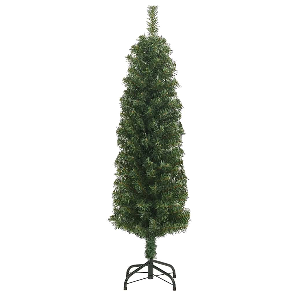 vidaXL Künstlicher Weihnachtsbaum Schlank mit Ständer Grün 120 cm PVC