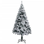 vidaXL Künstlicher Weihnachtsbaum mit Schnee Grün 120 cm PVC