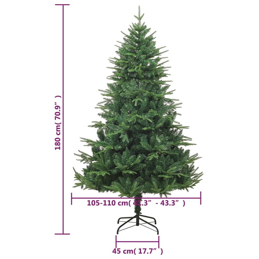 vidaXL Künstlicher Weihnachtsbaum Grün 180 cm PVC PE
