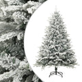 vidaXL Künstlicher Weihnachtsbaum Beschneit Grün 150 cm PVC PE