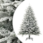 vidaXL Künstlicher Weihnachtsbaum Beschneit Grün 150 cm PVC PE