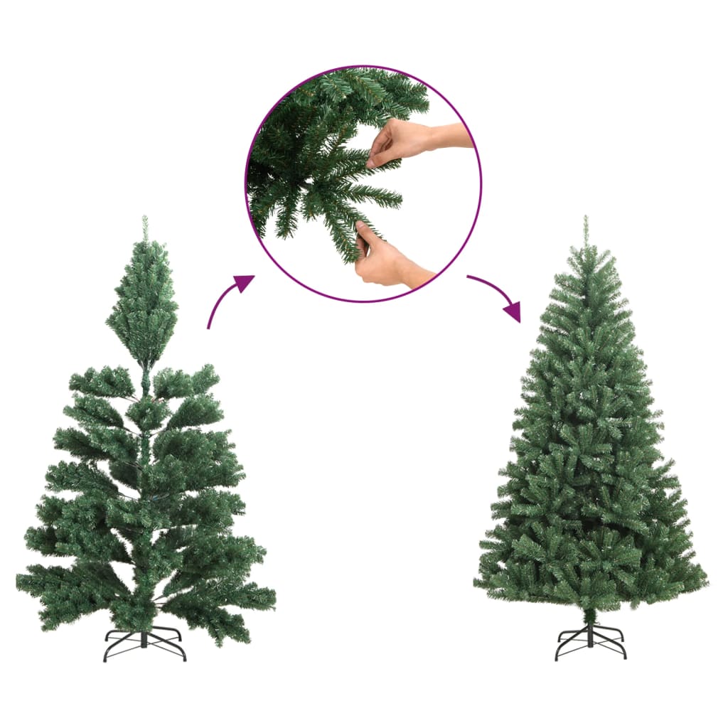 vidaXL Künstlicher Weihnachtsbaum Beschneit Grün 150 cm PVC PE