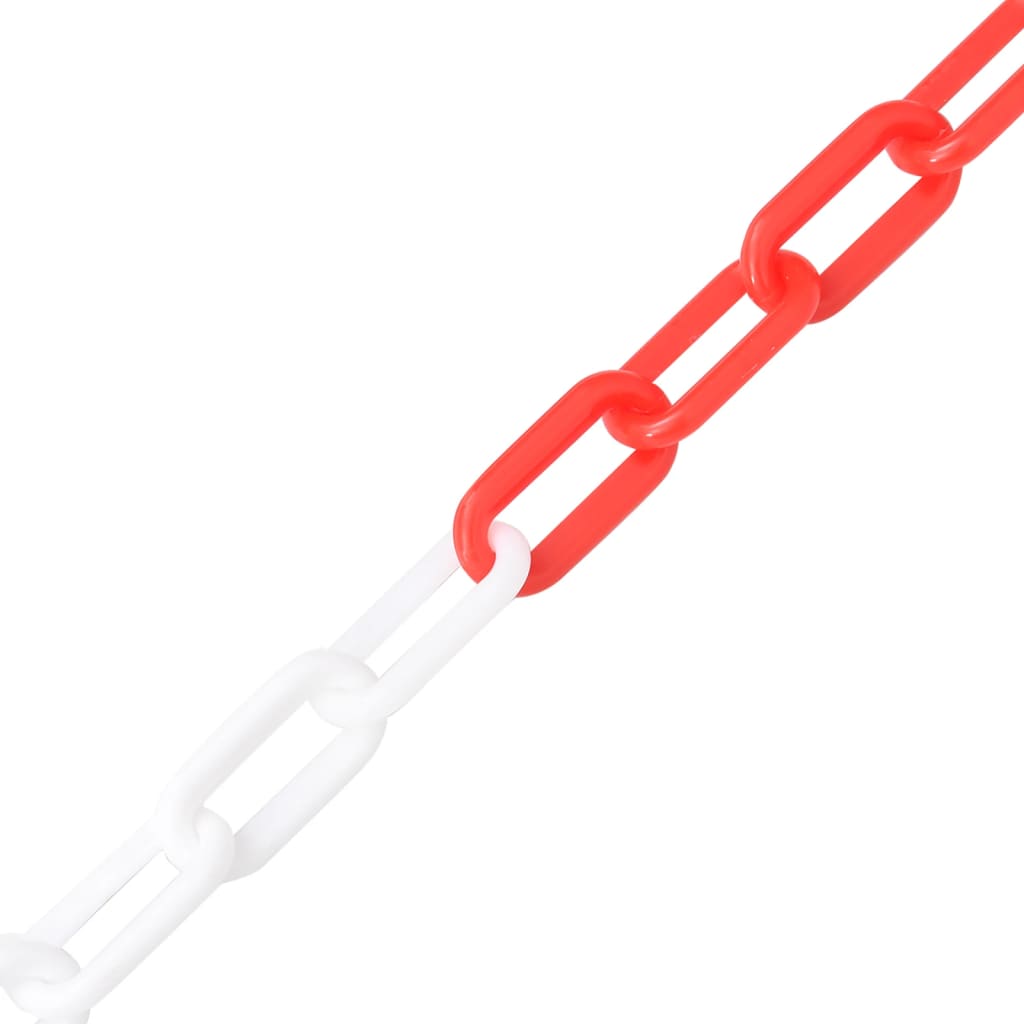 vidaXL Absperrkette  Rot und Weiß 30 m Ø8 mm Kunststoff