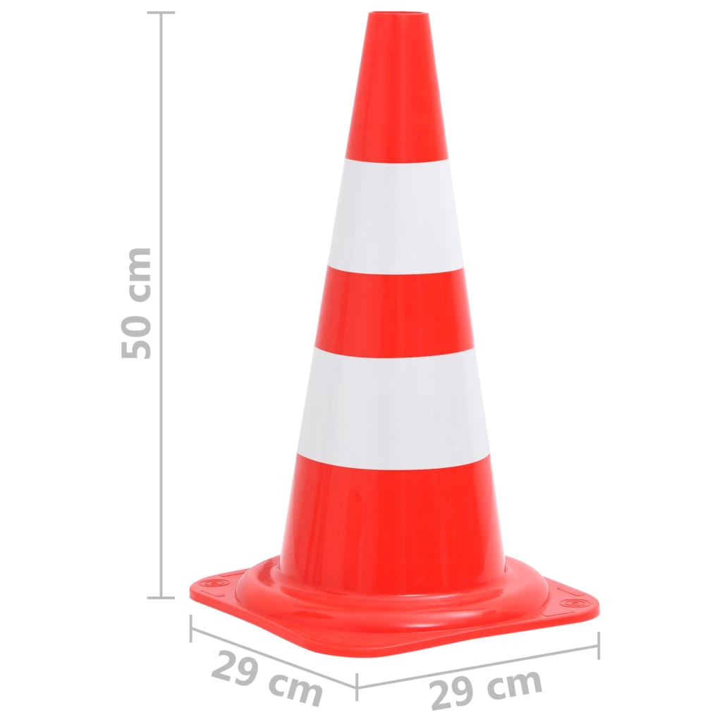 vidaXL Reflektierende Leitkegel 4 Stk. Rot und Weiß 50 cm
