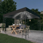 vidaXL Pavillon mit LED-Lichterkette Anthrazit