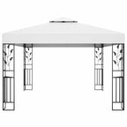 vidaXL Pavillon mit Doppeldach & LED-Lichterkette 3x4 m Weiß