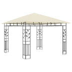 vidaXL Pavillon mit Moskitonetz & LED-Lichterkette 3x3x2,73m Cremeweiß