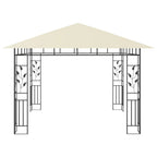 vidaXL Pavillon mit Moskitonetz & LED-Lichterkette 3x3x2,73m Cremeweiß