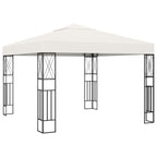 vidaXL Pavillon mit LED-Lichterkette Creme Stoff