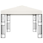 vidaXL Pavillon mit LED-Lichterkette Creme Stoff