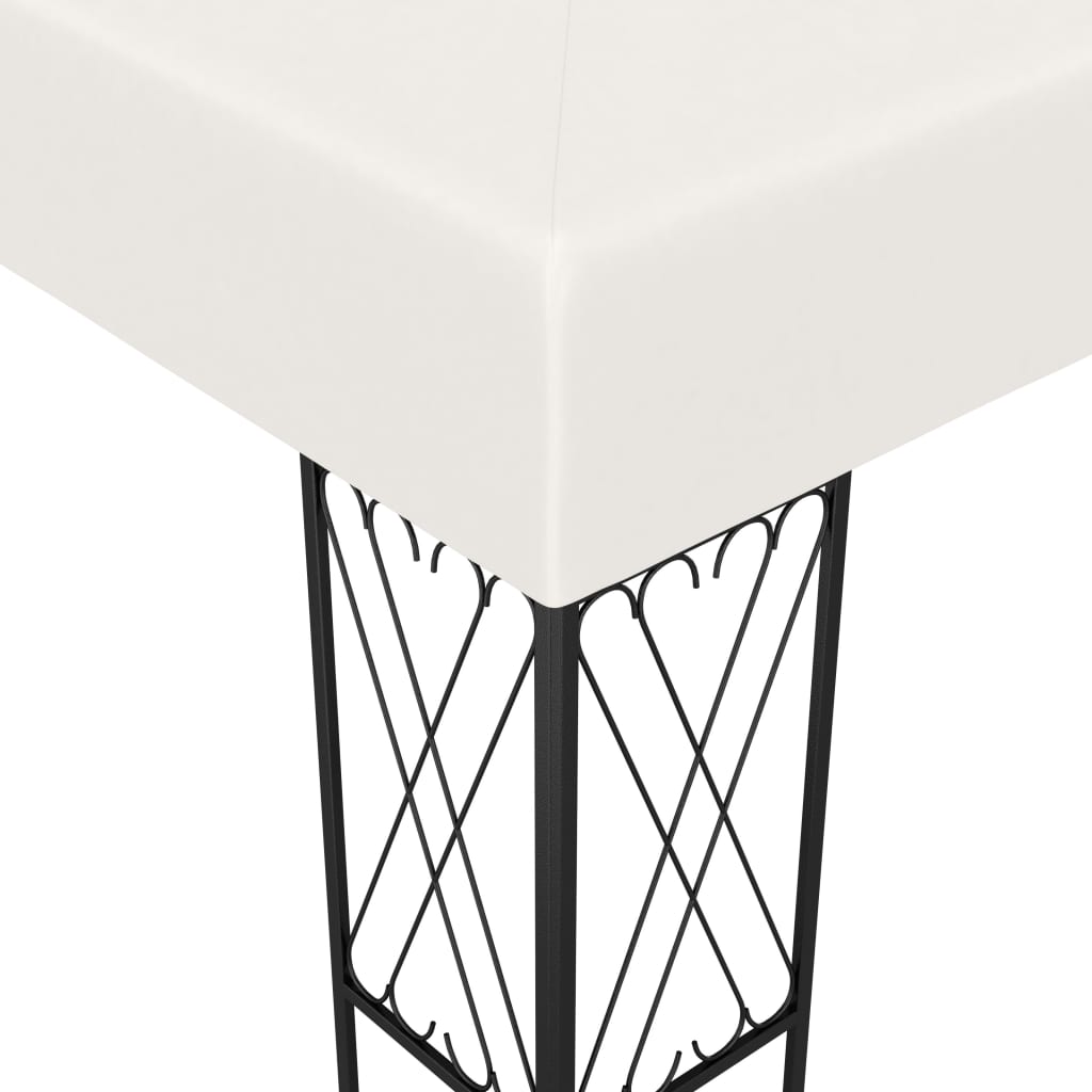 vidaXL Pavillon mit LED-Lichterkette Creme Stoff