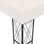 vidaXL Pavillon mit LED-Lichterkette Creme Stoff