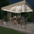 vidaXL Pavillon mit LED-Lichterkette Creme Stoff